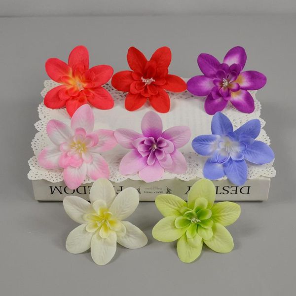 

decorative flowers & wreaths 10/20pcs/lot 8cm silk orchid artificial flower head for wedding decoration diy wreath gift scrapbooking craft f