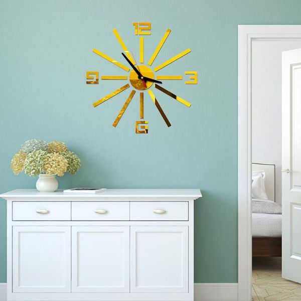 

wall clocks acrylic hanging clock diy creative fashion personality home bedroom living room silent long strip numbers without bat