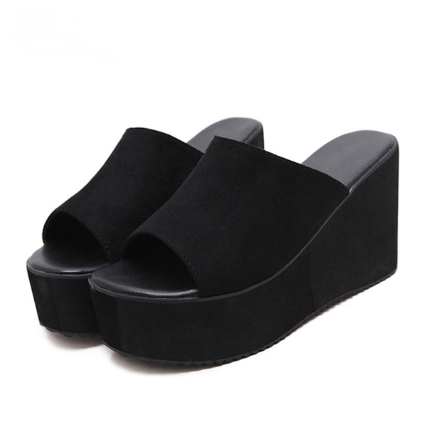 

luxuryÂ designerÂ sandals women summer slip on wedges sandal platform high heels fashion open toe ladies black white casual shoes comfortable