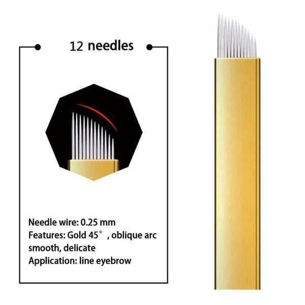 

tattoo guns kits 50 pieces pcd microblading needles for embroidery machine pen permanent makeup supplies manual eyebrow blades 12/14/19