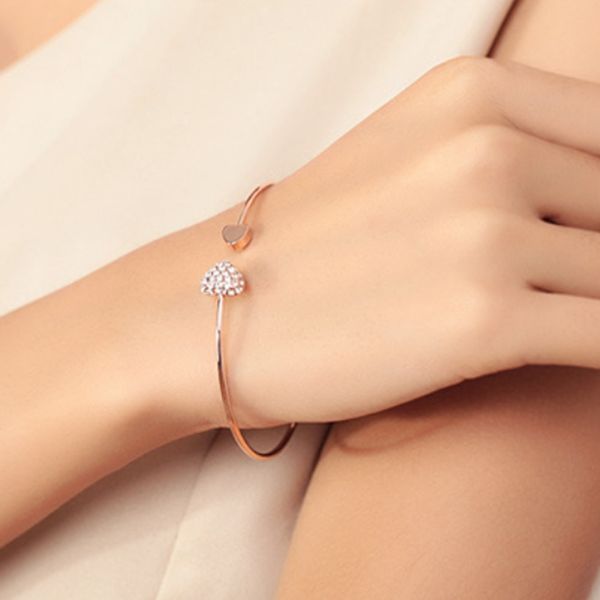 

fashion heart crystal bangl rhinestone bangles gift for women