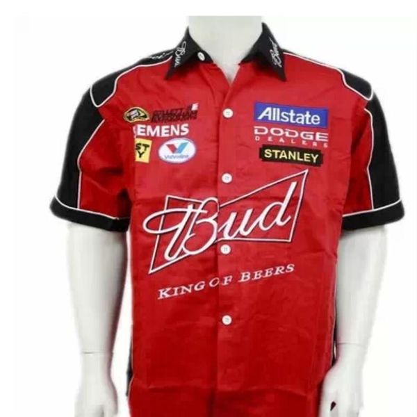 

car 2021 motocross overalls f1 casual shirt men summer shirts team budweiser new suit off road club brand jacket wbihf, Black