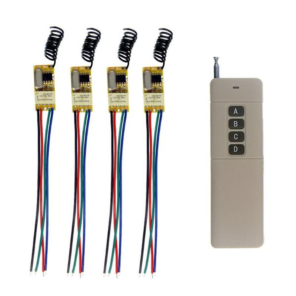 

smart home control 3.7v5v9v12v voltage 1 4 groups wireless remote switch micro led light with small motor for bar