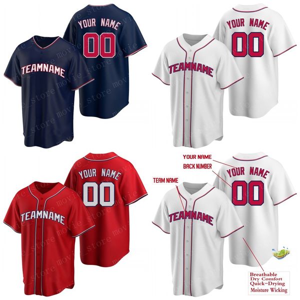 Männer Benutzerdefinierte Washington Baseball-Trikots machen Ihre eigenen Jersey-Sports-Shirts personalisierte Teamname und Number genäht