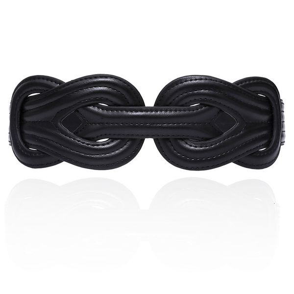 

chinoiserie women's sewing needle buckle waist decoration belt wide elastic waist cover slim fit versatile black belt girl, Black;brown