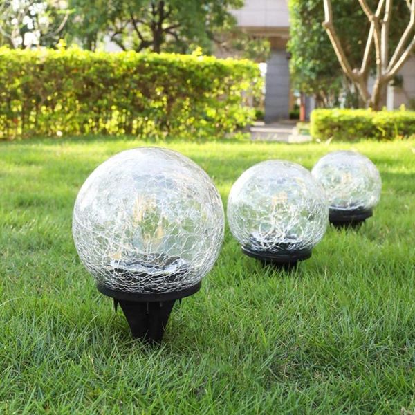 

garden led lights solar power lamps ball crack glass light outdoor waterproof lamp