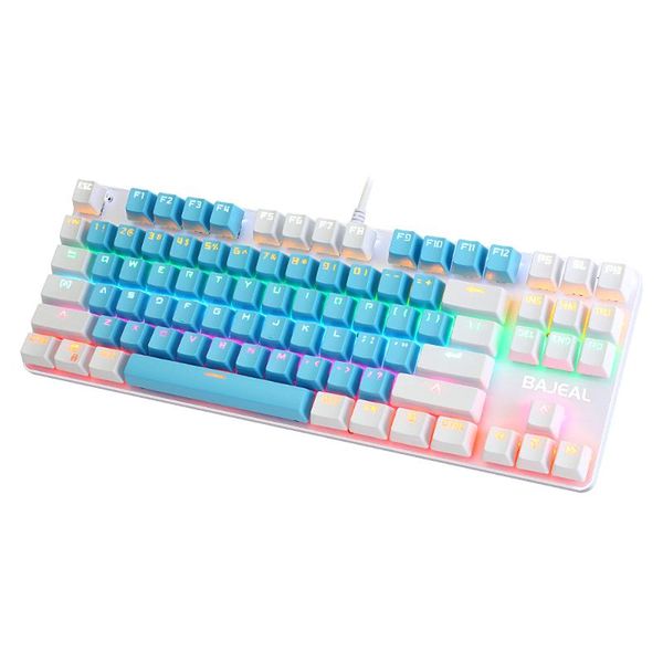

keyboards 87 keys keyboard wired mechanical mixed light with blue switch suspension button