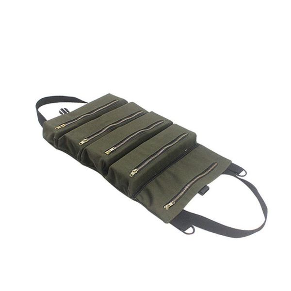 

multi-purpose tool roll up canvas storage bag key pouch car hanging zipper carrier tote