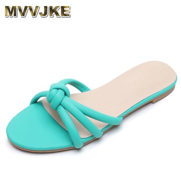 

slippers mvvjke 2021 summer women candy color corss comfortable lazy beach wear slides soft pu leather woman shoes size 36, Black