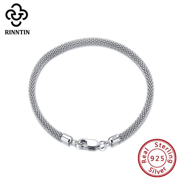 

rinntin s925 sterling sier classic snake pattern girl's beaded bracelet accessories, Golden;silver