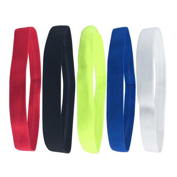 

5pcs sports headband elastic yoga hairbands anti-slid head wrap for running fitness (black/white/green/blue/red), Yellow;black