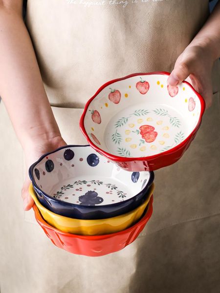 

bowls japanese fruit salad bowl cute dessert breakfast home ceramic soup ramen enamel