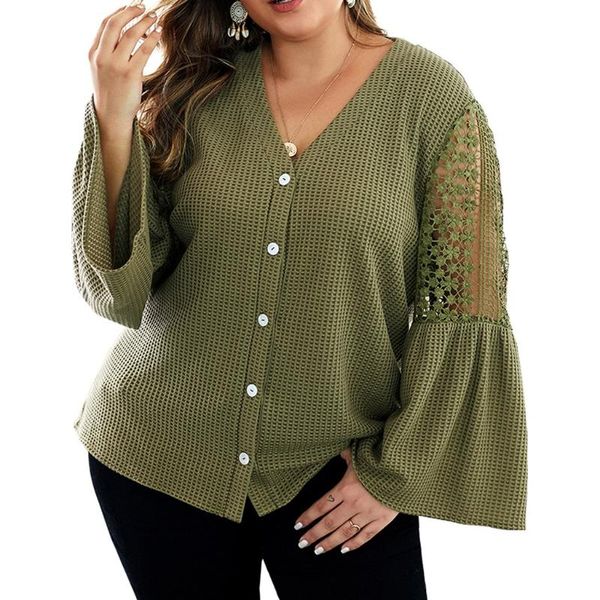 

fashion women casual blouse shirt loose long sleeve lace hollow button blouses cardigan chemise femme ladies 828, White