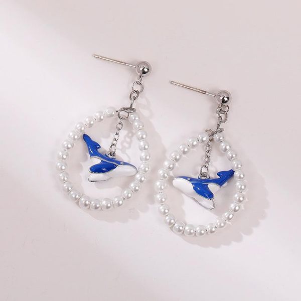 

dangle & chandelier makersland unique whale earrings for women jewellery animal pearl women's accessories fashion jewelry trend 2021, Silver