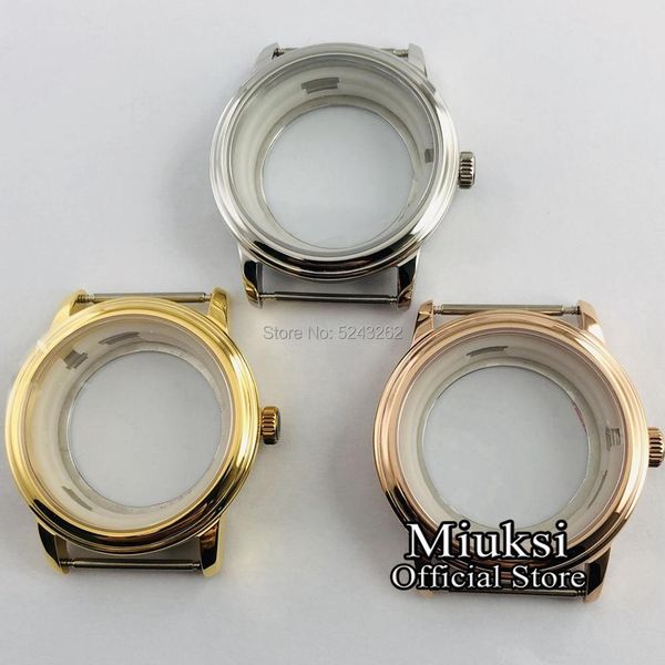 Cassa per orologio in argento/oro/oro rosa/vetro zaffiro da 40 mm adatta per movimento ETA 2836, Miyota 8205/8215/821A/82serie