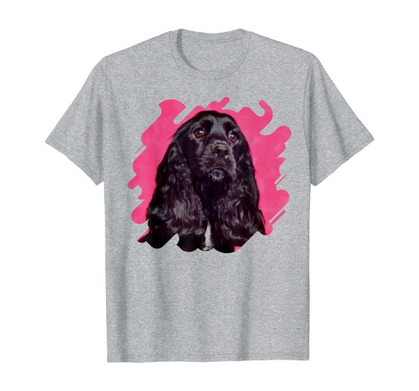 

english cocker spaniel tshirt, White;black