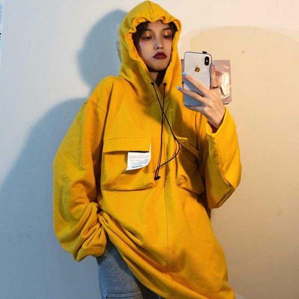 

women's jackets nicemix women autumn yellow hoodies sweatshirt ladies long sleeve solid hooded velvet pullover blouse white streetwe, Black;brown