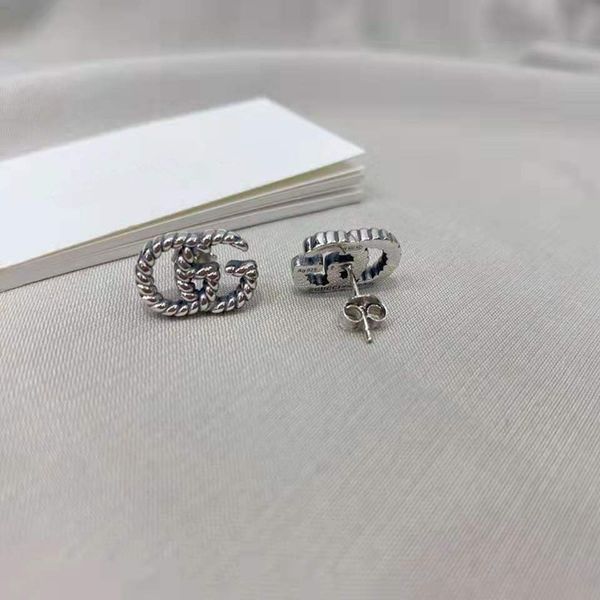 

new s925 silver used three-dimensional knurled earrings, Golden