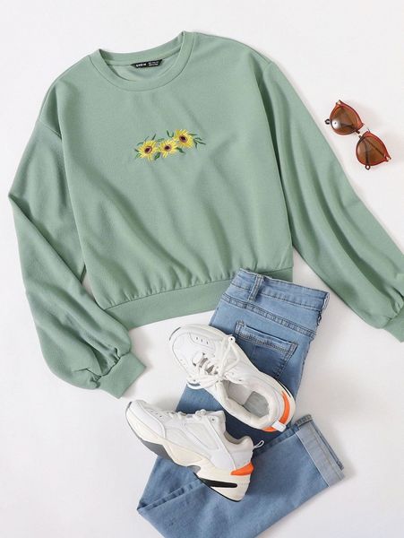 

sunflower embroidered pullover h0am#, White;black