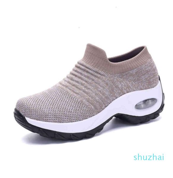 

shoes 1839 large size casual women's air cushion high sports rocking leisure flying weaving one foot on mom's 21tq 3ue8 3 qy04 dhk, Black