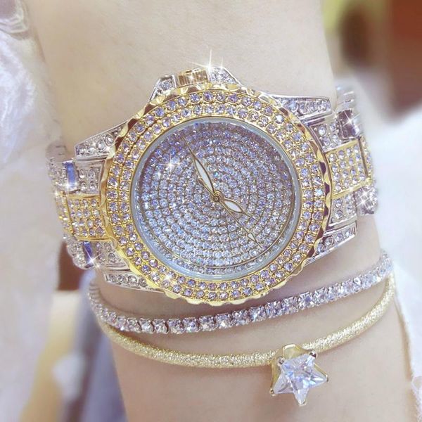 

wristwatches mode kristall frauen uhren kleid quarzuhr strass casual armbanduhr reloje mujer relogio feminino damen uhr, Slivery;brown