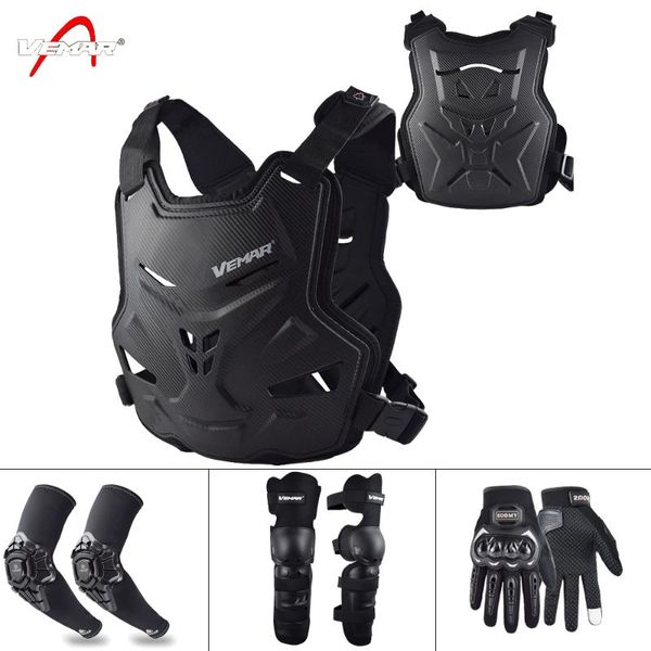 

motorcycle apparel body armor adults moto chest back protector racing riding motocross jacket vest protective gear elbow+knee pads+glove