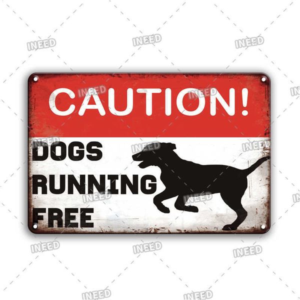 

vintage caution dogs plate tin personalized yard & garden decoration retro warning metal sign art wall sticker plaque