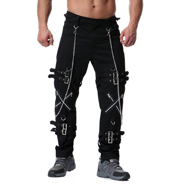 

new cargo of men with muti zippers baggy casual fitness joggers sweatpants pants 2021 summer streetwear hallways'pants eiti, Black