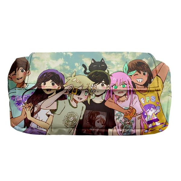 

cosmetic bags & cases game omori cartoon 3d printing women simple double layer storage bag lady cute child stationery pencil