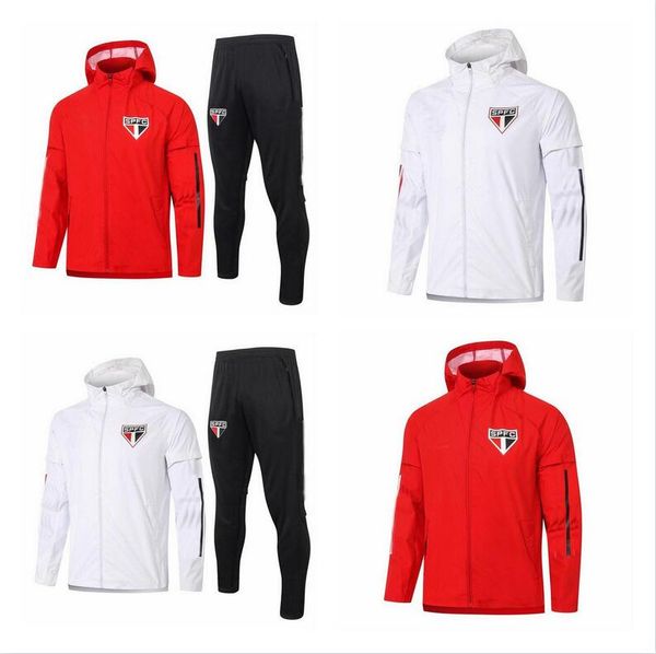 

20/21 sÃ£o paulo jacket with hat 2020 sÃ£o paulo dani alves pato reinaldo training uniform rain coat football uniform jacket sales, Black