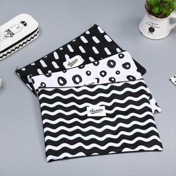 

business card files black withe a4 bag oxford fabric file folder for documents stationery 32*24cm document school suppliers fichario escolar