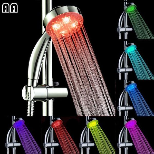 

bathroom shower heads led head 7 colors water glow light color changing