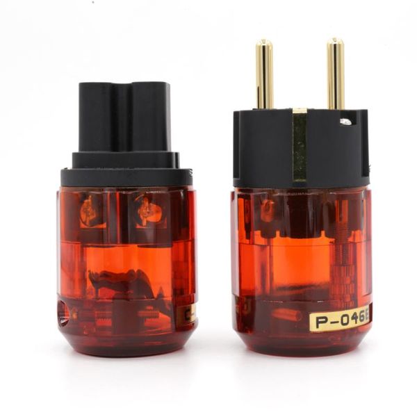 

smart power plugs one pair p046e+c046e gold-plated eu schuko plug