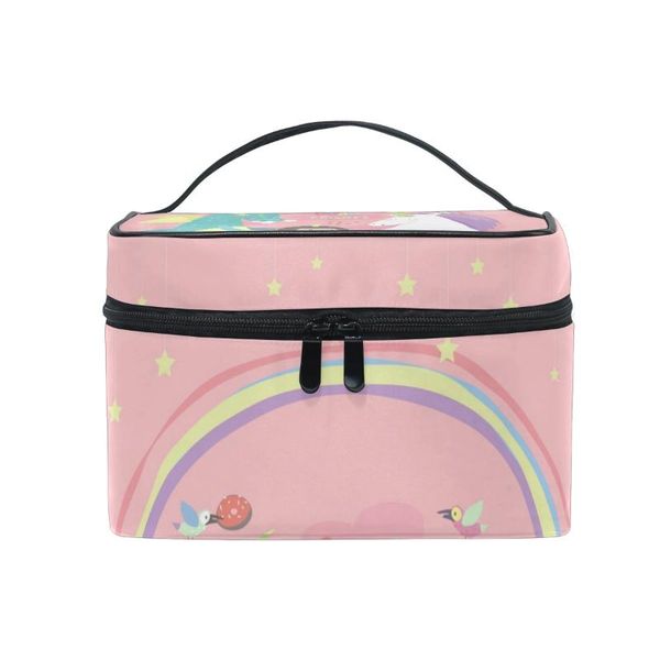 

cosmetic bags & cases fengju bag portable travel organizer hanging toiletry case storage tote for girls woman unicorns cute dragon