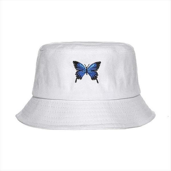 

summer butterfly bucket hat women fashion embroidery foldable anti sunburn sun cap for girls styl, Blue;gray