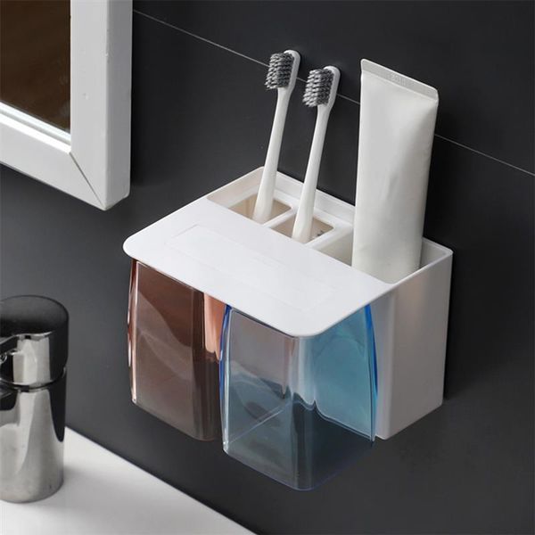 

bath accessory set toothbrush holder with cup plastic wall mounted shaver toothpaste storage rack bathroom organizer accessories