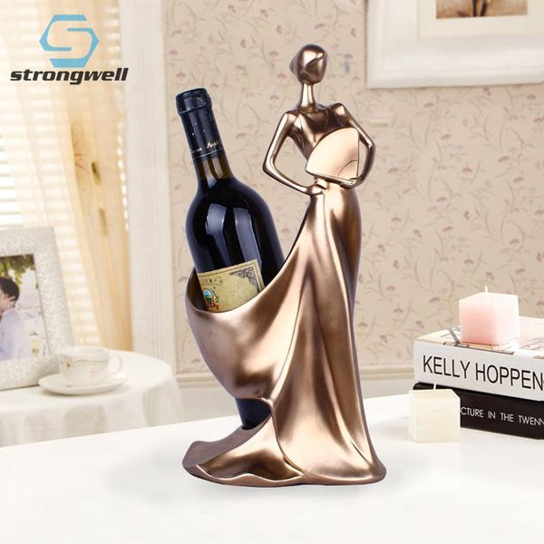 

creative home decoration figurines simple blue flower fan beauty wine rack ornaments crafts