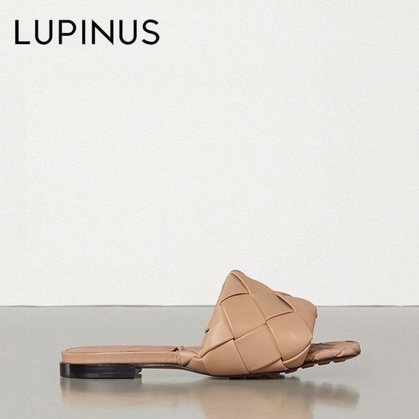 

lupinus summer flat sandals square toe outdoor slippers comfortable flat open toe beach shoes women, Black