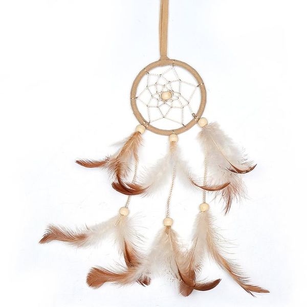 

decorative objects & figurines dream catcher accessories feather pendant decoration ornament circularlight brownoc-2004