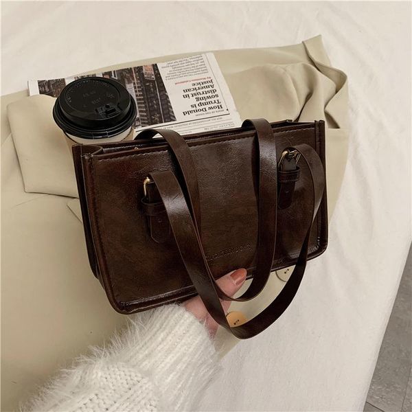 

evening bags fashion design girls shoulder soft pu leather women underarm bag retro large capacity tote ladies baguette handbags