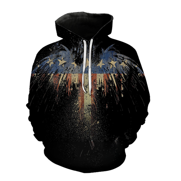 

men's hoodies & sweatshirts 2021 fall sweatshirt round neck long sleeve hoodie flag print street wild fashion casual pullover, Black