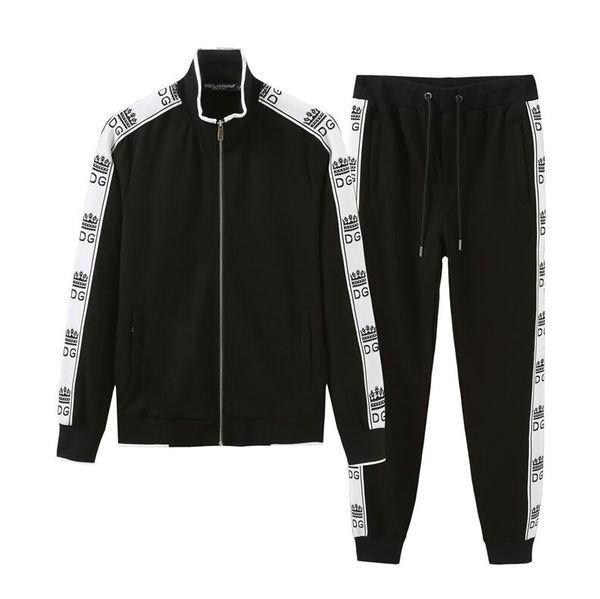 

mens tracksuit two pieces sets jackets long sleeves and pants with letters embroidery fashion style spring autumn outwear sports set jacket, Gray