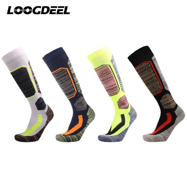 

sports socks loogdeel winter thermal long-tube ski thickened towel bottom soft wear-resistant outdoor snowboard unisex, Black