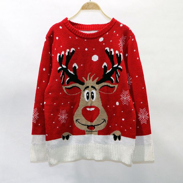 

Winter 2021 Christmas for Women Warm Thick Pullover Casual Deer Snow Knitted New Year Sweater Lady Jumpers F1MT, White;black