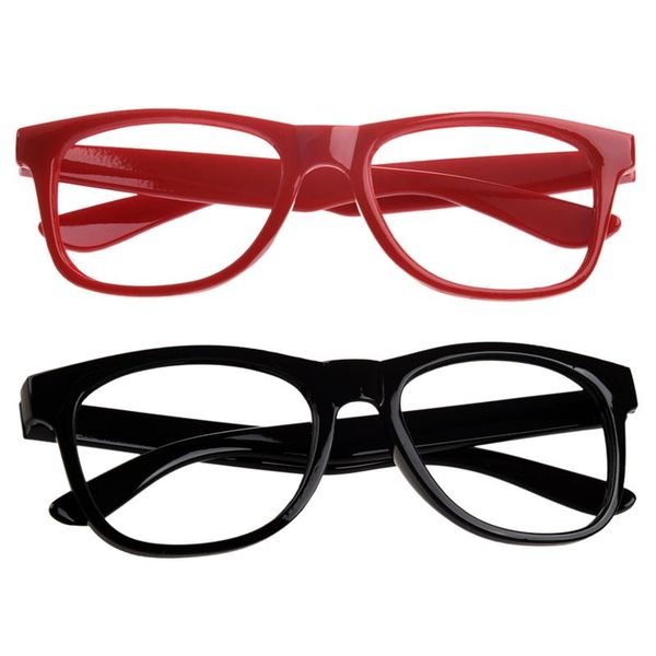 

frames 2 pcs stylish boys girls children kids party accessories glasses frame no lenses - red & black
