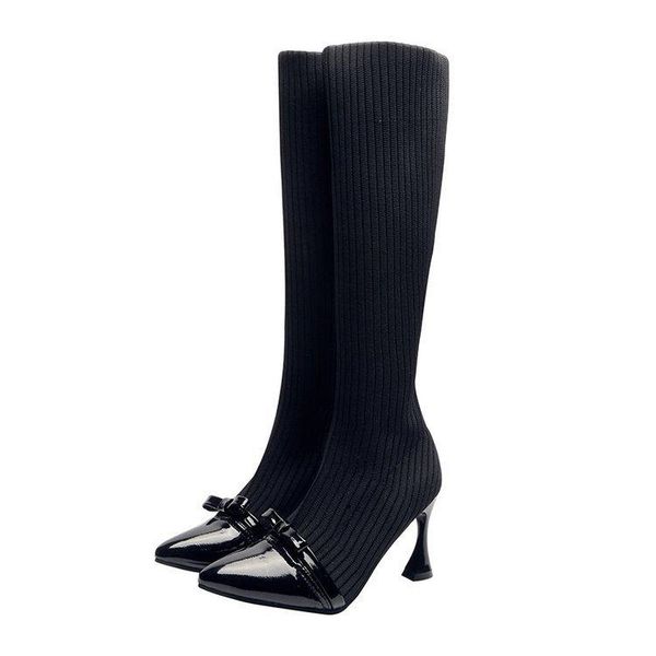 

boots high heel pointed nv xie xue children 2021 style winter wool, Black