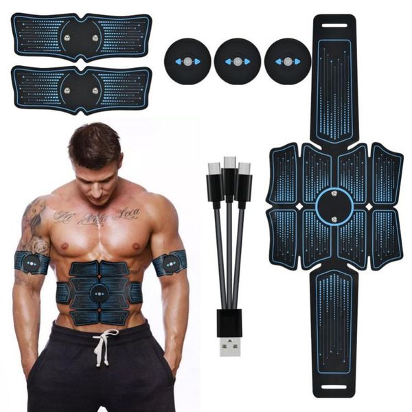 

8pcs muscle stimulator ems massager abdominal muscle trainer hip trainer abdomen arm battery exercise machine gym equiment, Black;gray
