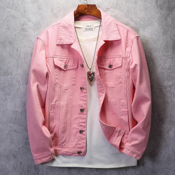 

men's jackets jacket trendy korean slim denim coat solid colorfashionable casual top, Black;brown