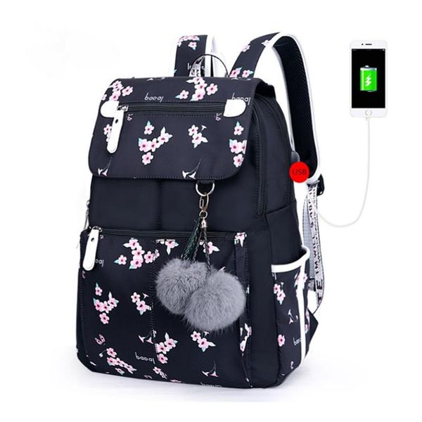 

school bags for girls female lapbackpack usb backbag children backpacks cute cat bag pack
