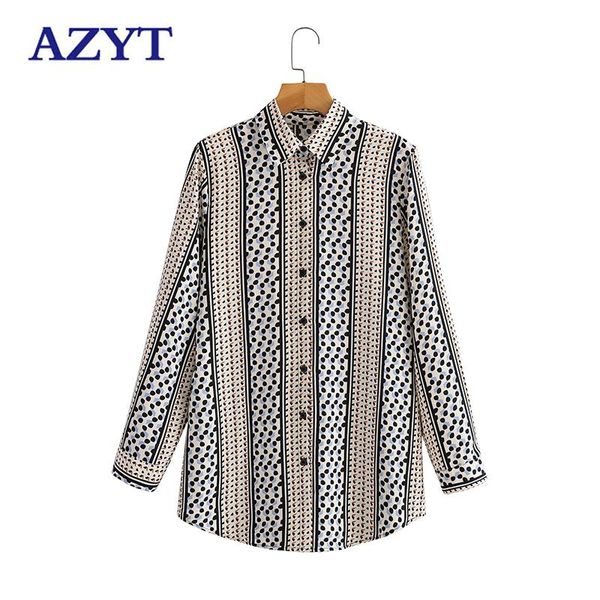 

women's blouses & shirts azyt korean loose women autumn panelled long sleeve shirt 2021 casual buttons chemise femme, White